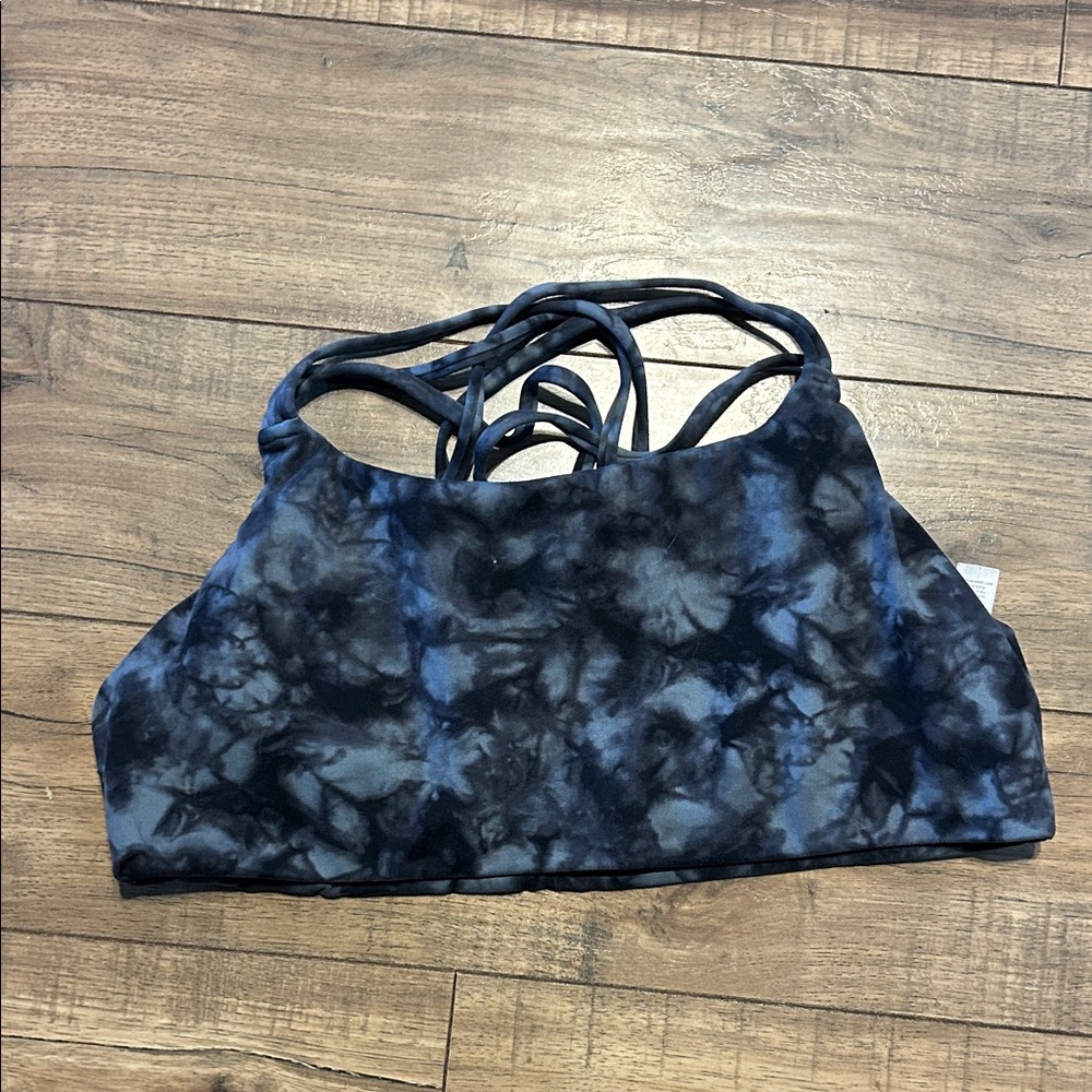 Women's Tie-Dye Strappy Sports Bra - Blue